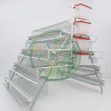 128 Capacity 4 Tier 4 Doors Layer Cage For Chicken Farm Automatic Egg Collecting