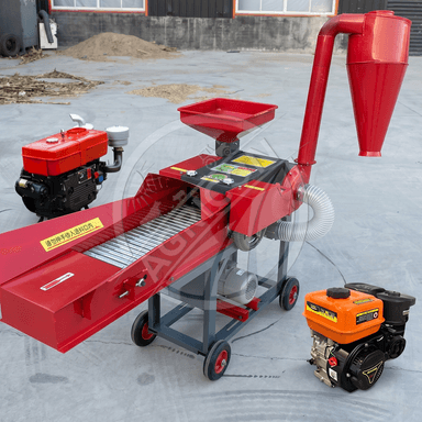 Agricon 4.8ton Multi-function Automatic Chaff Cutting Grinding Machine Pure Copper Motor Chain Conveyor Screen Mesh Poultry