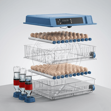 192 Egg Incubator Portable Dual Power Supply Automatic Egg Turning Temperature Control For Poultry Quail Turkey Hatching