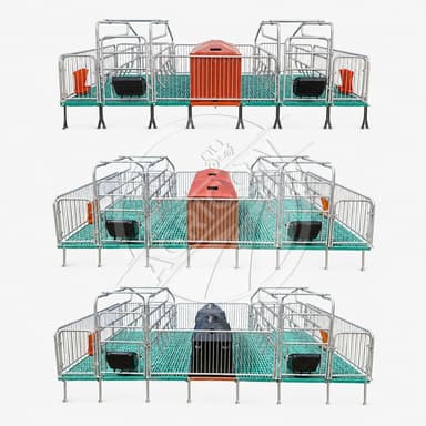 Farrowing Crate Hot Dip Galvanized Steel Sow Pig Gestation Birthing Farrowing Pen For Pig Farm Piglet Protection