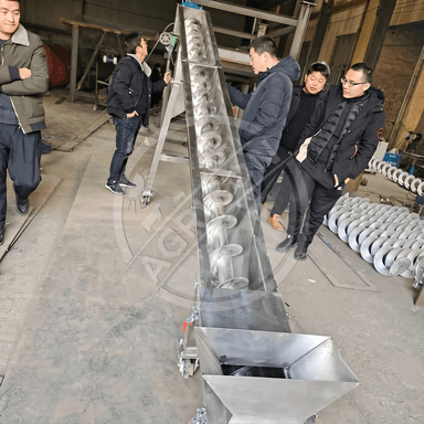 Industrial Screw Conveyor Auger Elevator System 201 Stainless Steel Carbon Steel 220-380v Factory Customization Feed Grain