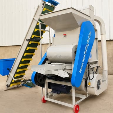 Electric Peanut Sheller Machine 3kw 4kw Copper Motor Double Roller 300-600kg/h 220v High Productivity For Peanut Farm Processing