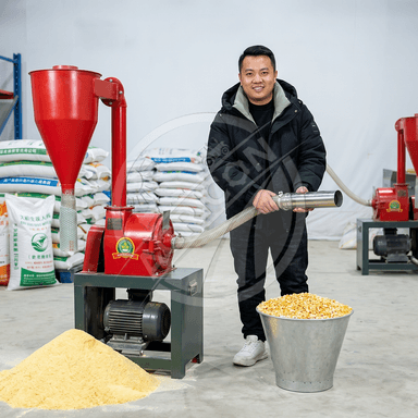 Toothed Disc Mill Grinder Adjustable Fineness 0.2mm-6mm Mesh Screen High Capacity Easy Operation Corn Wheat Sorghum Straw
