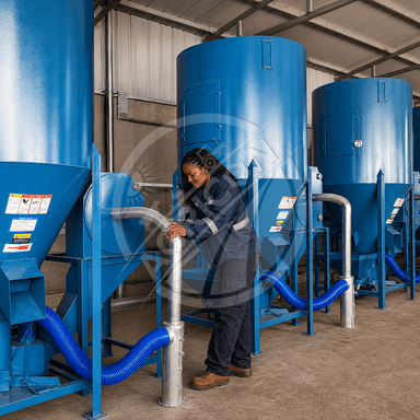 Feed Mixing Grinding Machine 500 Kg/h Multifunctional Pure Copper Motor Durable Carbon Steel For Poultry Livestock Farm