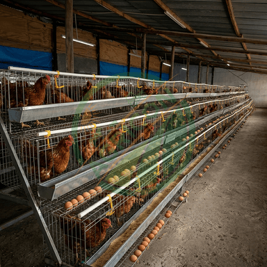 48 Capacity Half Set Chicken Layer Cage High Quality Poultry Farming Equipment Small Farm Use Egg Laying Hens Battery Cage