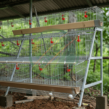 48 Capacity Half Set Chicken Layer Cage High Quality Poultry Farming Equipment Small Farm Use Egg Laying Hens Battery Cage