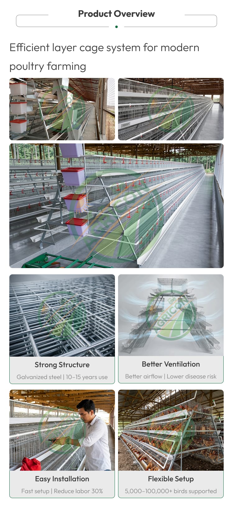 New 48 Capacity Half Set Chicken Layer Cage High Quality Poultry Farming Equipment Small Farm Use Egg Laying Hens Battery Cage