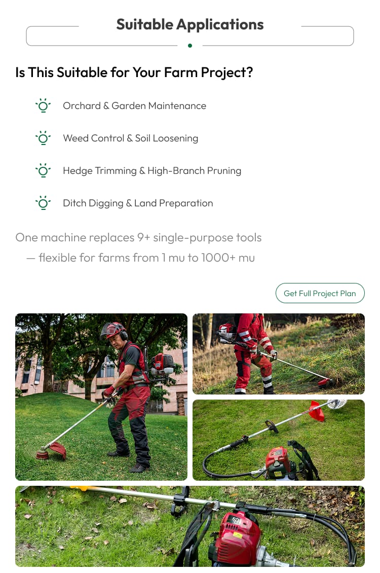 New Heavy Duty Backpack Gasoline Brush Cutter Multi-attachment Weed Wacker Set 10 Tools For Farm Garden Orchard Agricon Gx-35 1