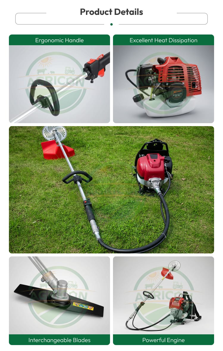 New Heavy Duty Backpack Gasoline Brush Cutter Multi-attachment Weed Wacker Set 10 Tools For Farm Garden Orchard Agricon Gx-35 1