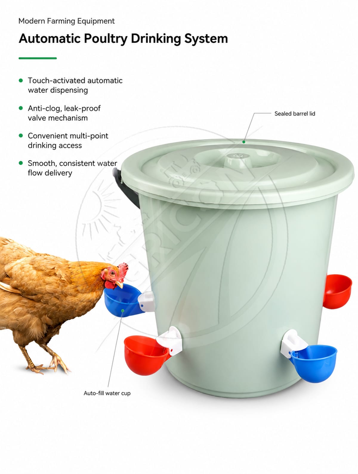 Automatic Chicken Drinking Bowl Gravity Flow Poultry Water Cup With Valve For Chicken Duck Pigeon Farm Water Supply