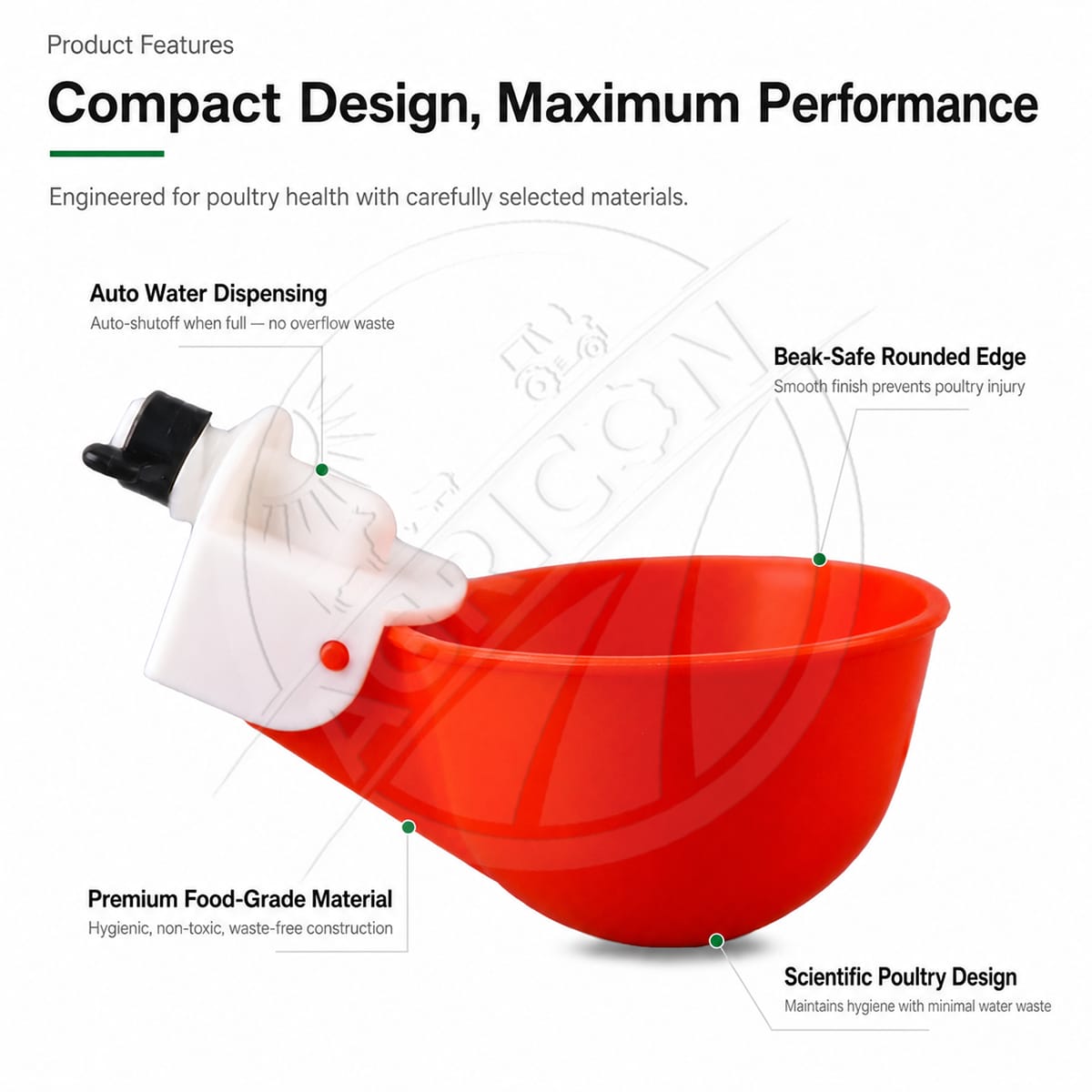 Automatic Chicken Drinking Bowl Gravity Flow Poultry Water Cup With Valve For Chicken Duck Pigeon Farm Water Supply