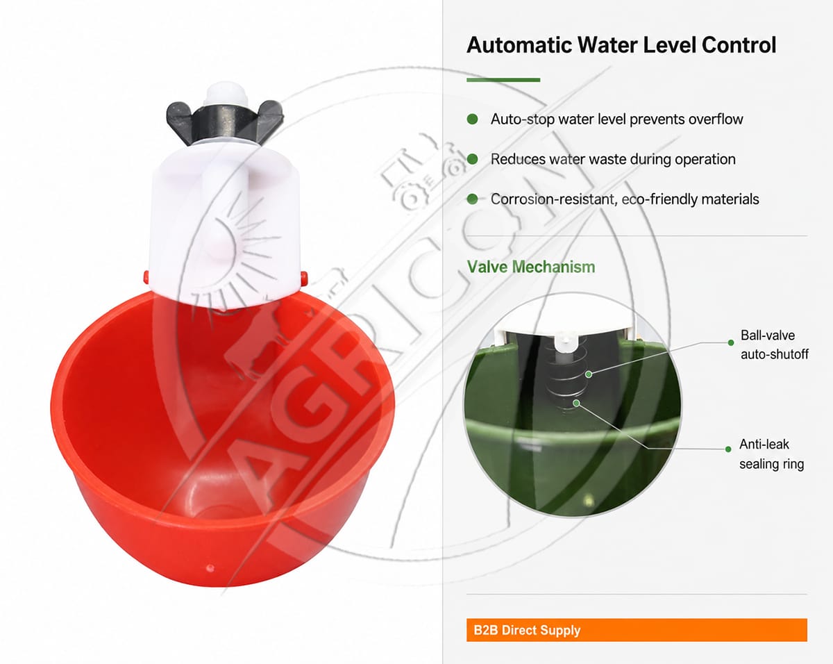 Automatic Chicken Drinking Bowl Gravity Flow Poultry Water Cup With Valve For Chicken Duck Pigeon Farm Water Supply