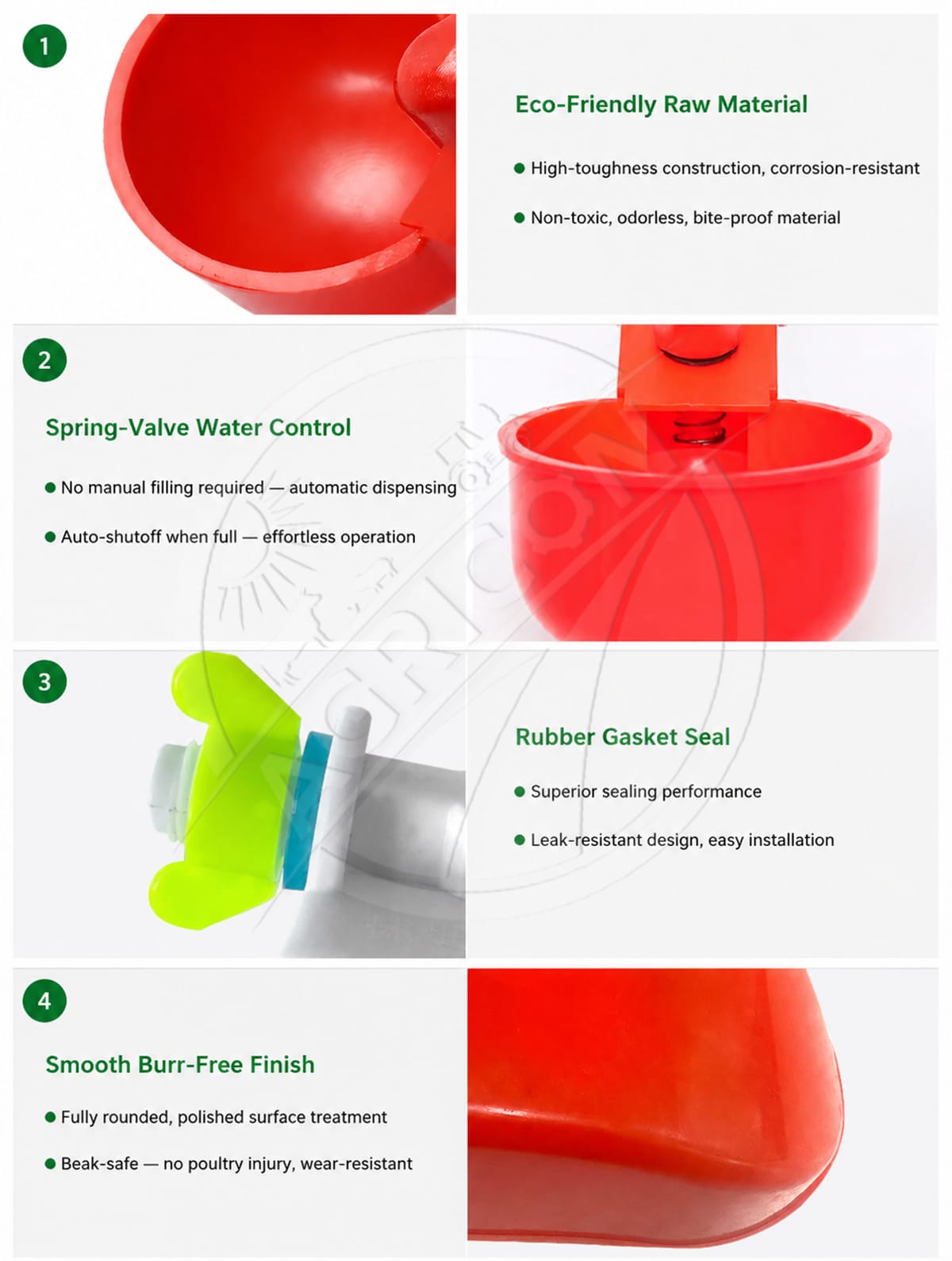 Automatic Chicken Drinking Bowl Gravity Flow Poultry Water Cup With Valve For Chicken Duck Pigeon Farm Water Supply