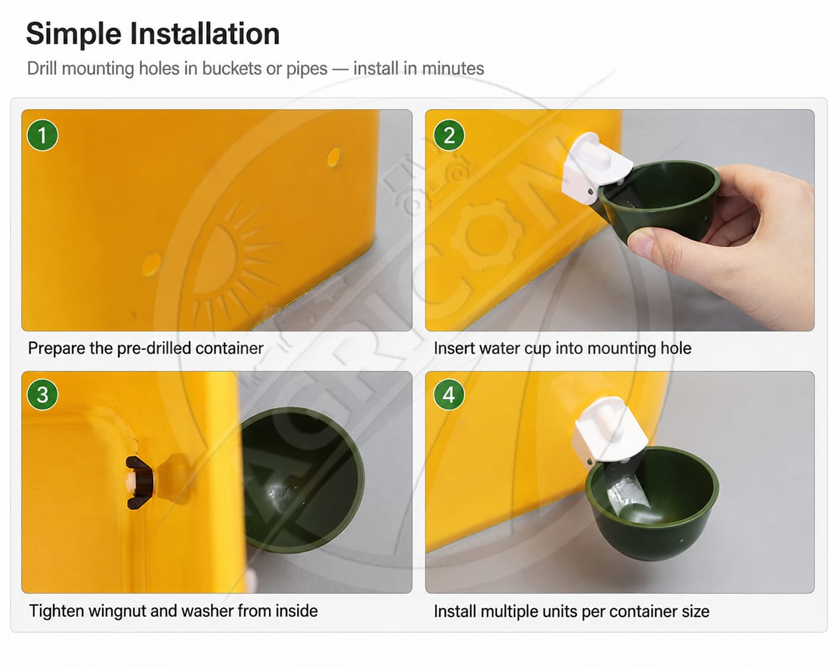 Automatic Chicken Drinking Bowl Gravity Flow Poultry Water Cup With Valve For Chicken Duck Pigeon Farm Water Supply