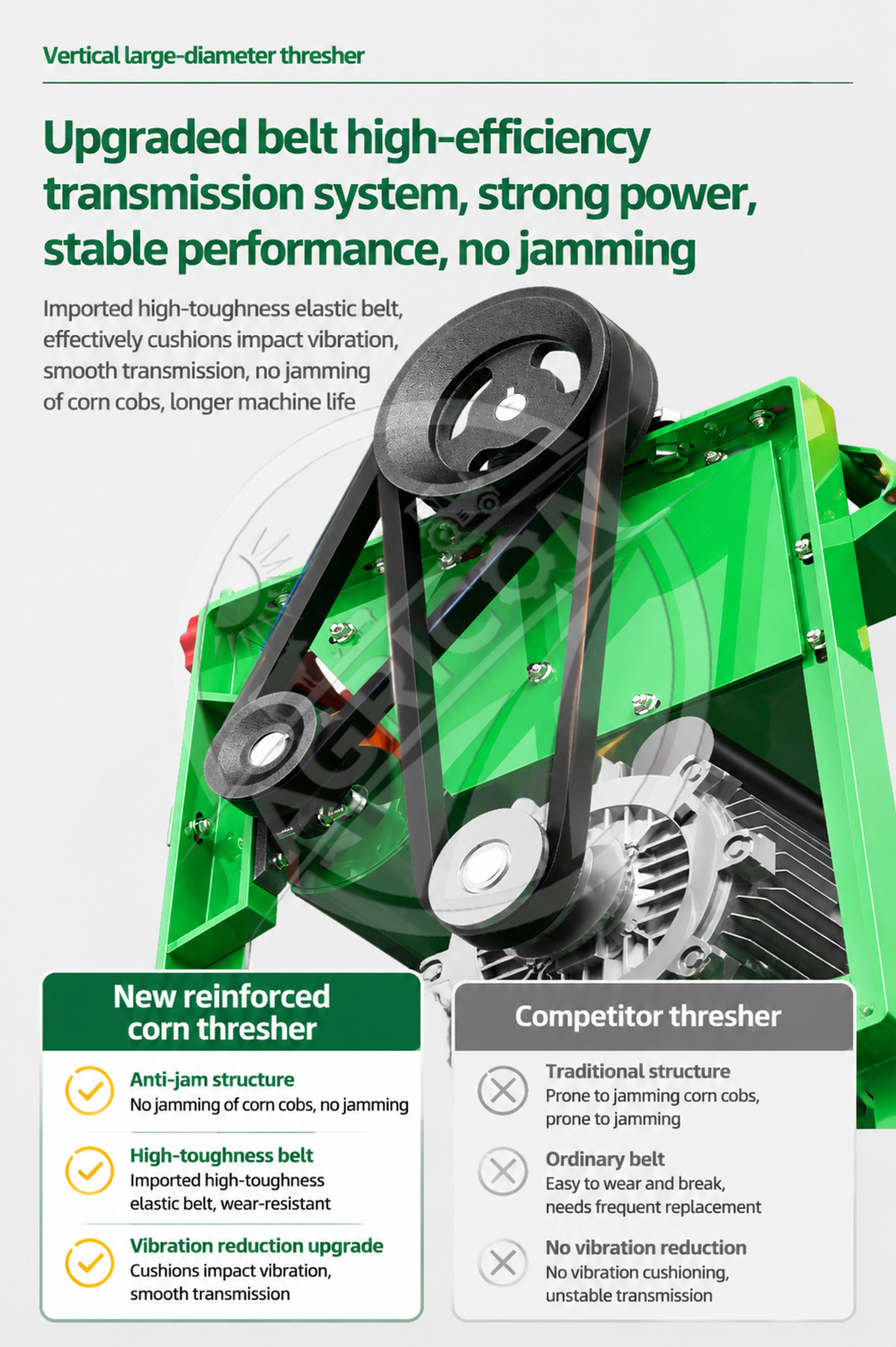 Corn Peeling Shelling Machine 2kw Engine 1500kg/h Electric 220v For Farm Poultry Feed Processing High Productivity