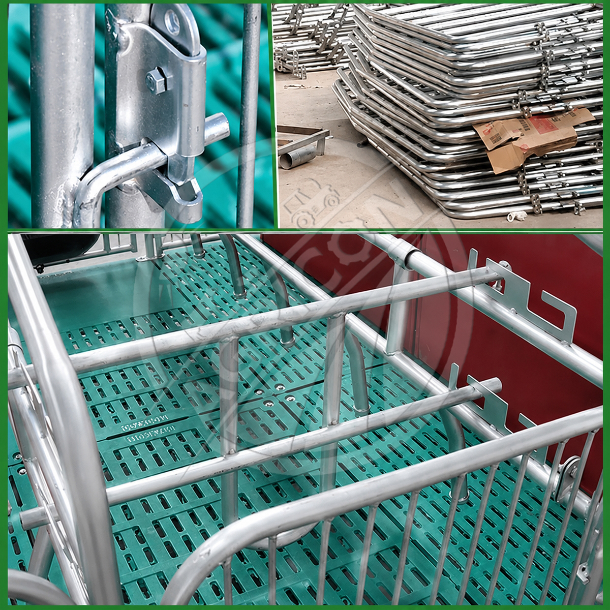 Farrowing Crate Hot Dip Galvanized Steel Sow Pig Gestation Birthing Farrowing Pen For Pig Farm Piglet Protection