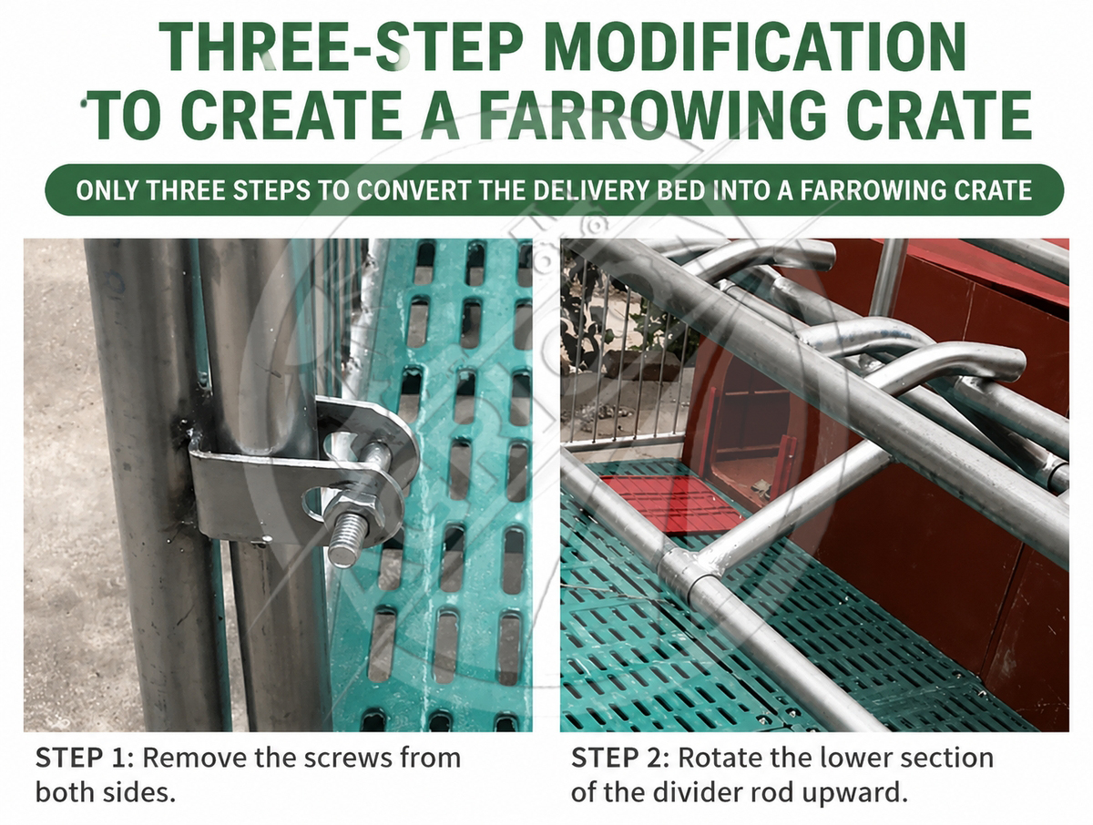 Farrowing Crate Hot Dip Galvanized Steel Sow Pig Gestation Birthing Farrowing Pen For Pig Farm Piglet Protection