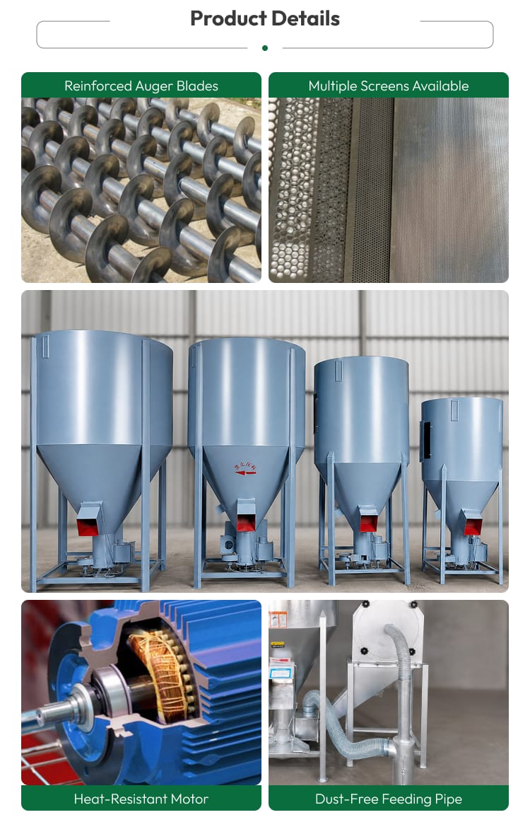 New Feed Mixing Grinding Machine 500 Kg/h Multifunctional Pure Copper Motor Durable Carbon Steel For Poultry Livestock Farm
