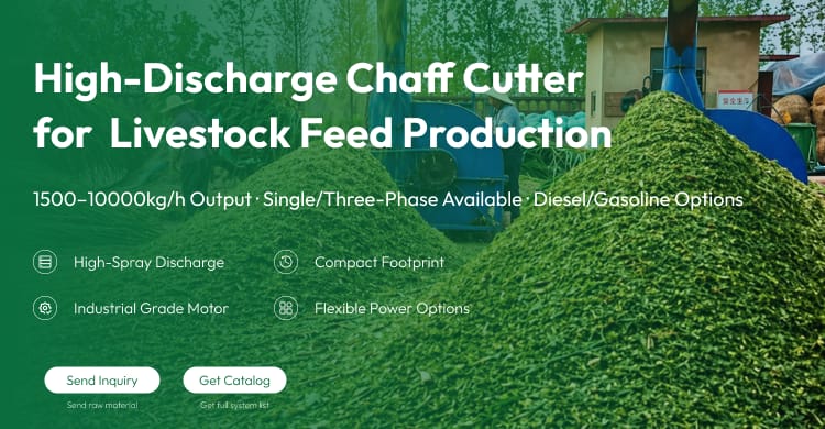 New High Discharge Chaff Cutter Auto Feeding Stainless Steel Blades 5 Ton/h Capacity Electric/diesel Farm Use Silage Feed