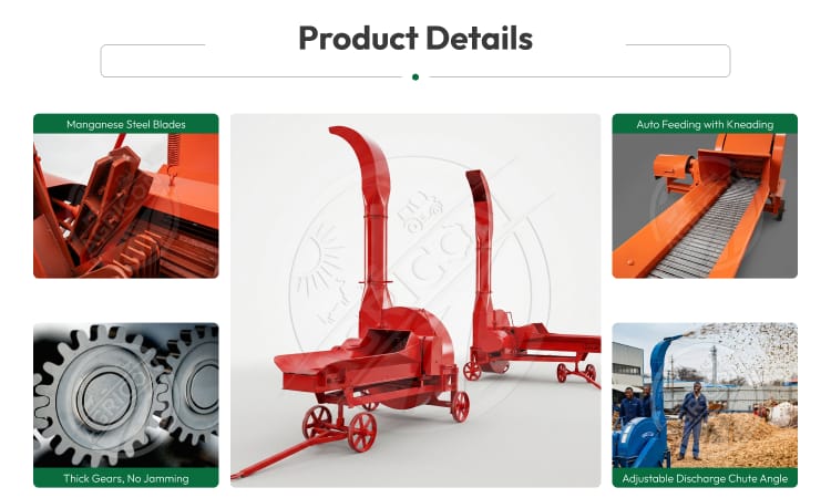 New High Discharge Chaff Cutter Auto Feeding Stainless Steel Blades 5 Ton/h Capacity Electric/diesel Farm Use Silage Feed