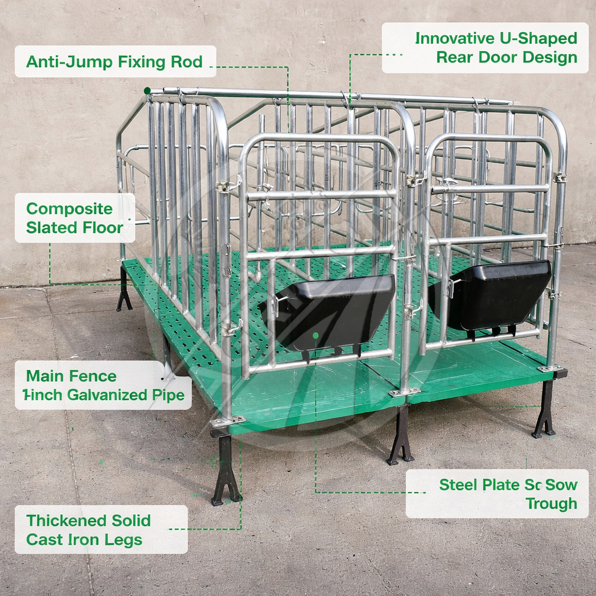 Automatic Pig Crate Gestation Pen Stall For Sow Pig Heavy Duty Galvanized Steel For Pig Farms Retail Industries Breeding Housing