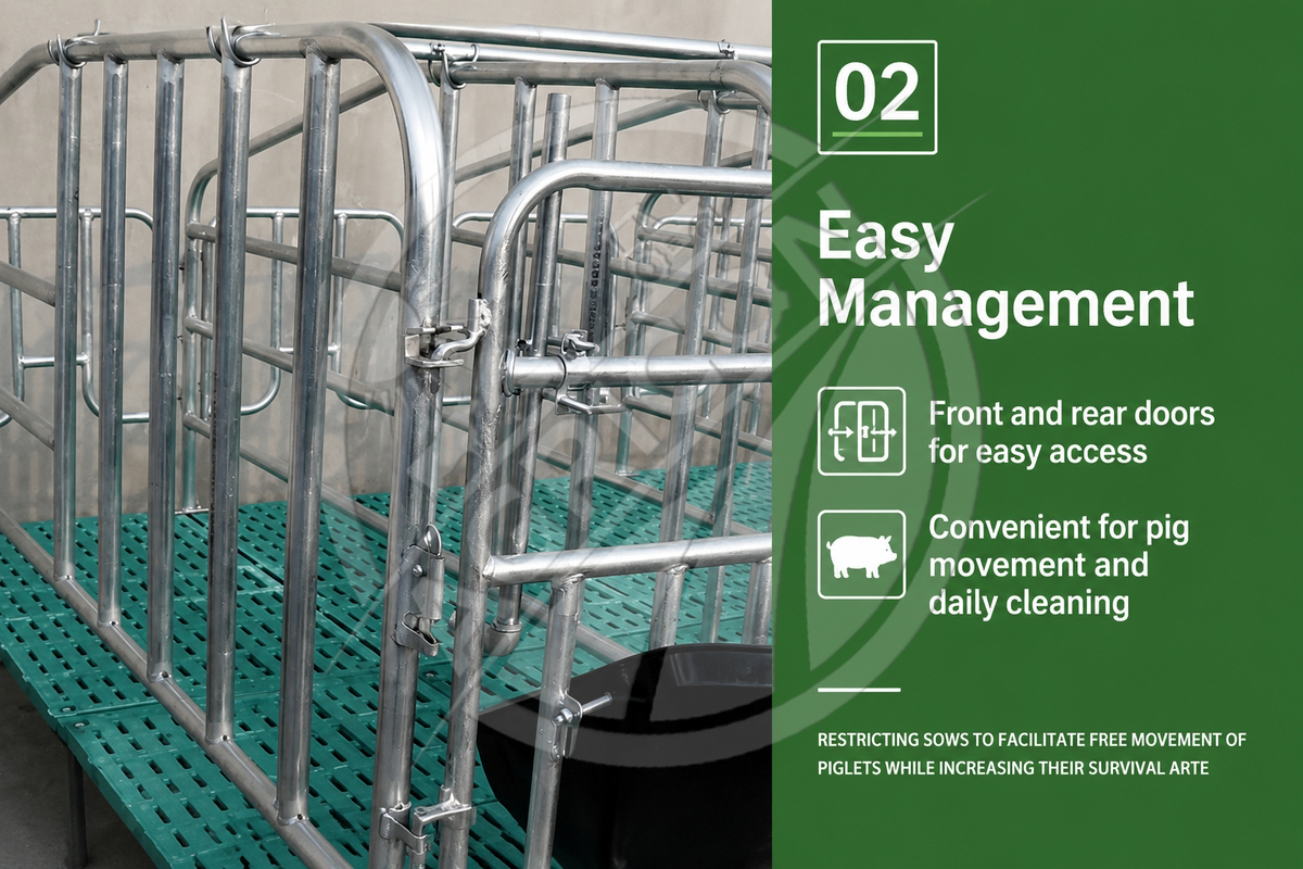 Automatic Pig Crate Gestation Pen Stall For Sow Pig Heavy Duty Galvanized Steel For Pig Farms Retail Industries Breeding Housing