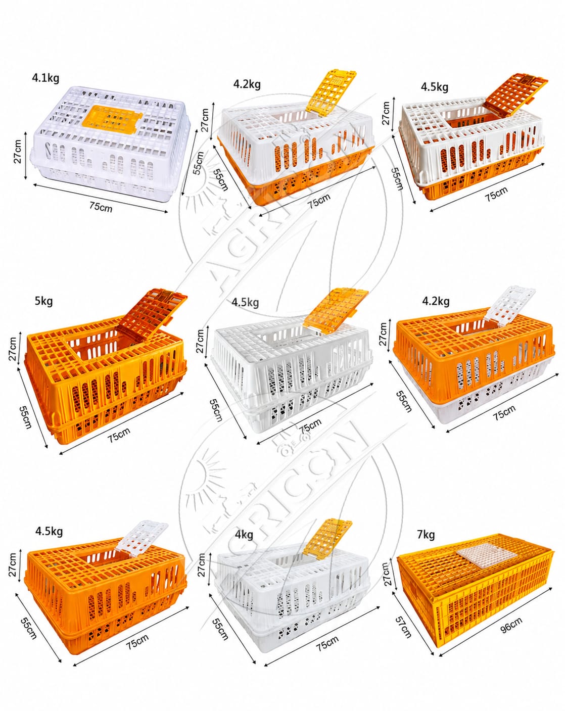 New Plastic Poultry Transport Crate Stackable Chicken Cage Sliding Door Ventilated Pp Live Birds Duck Pigeon Carrier Box Agricon