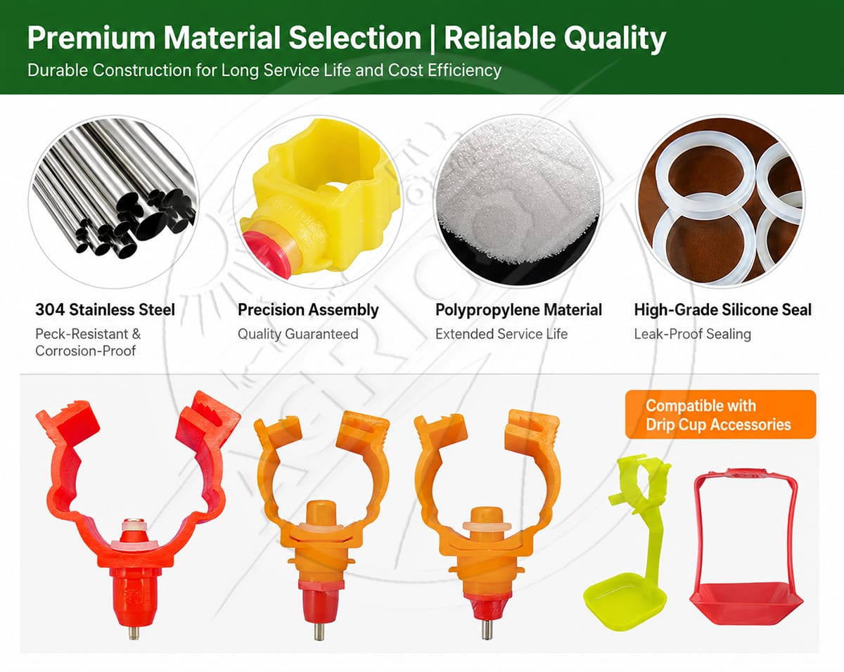 New Automatic Poultry Drinking Cup Nipple Drinker Plastic Water-saving Environmental Protection Chicken Drinking Cups Cage Water