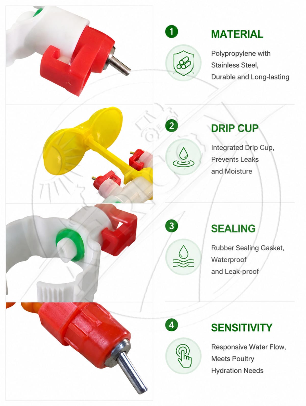 New Automatic Poultry Drinking Cup Nipple Drinker Plastic Water-saving Environmental Protection Chicken Drinking Cups Cage Water