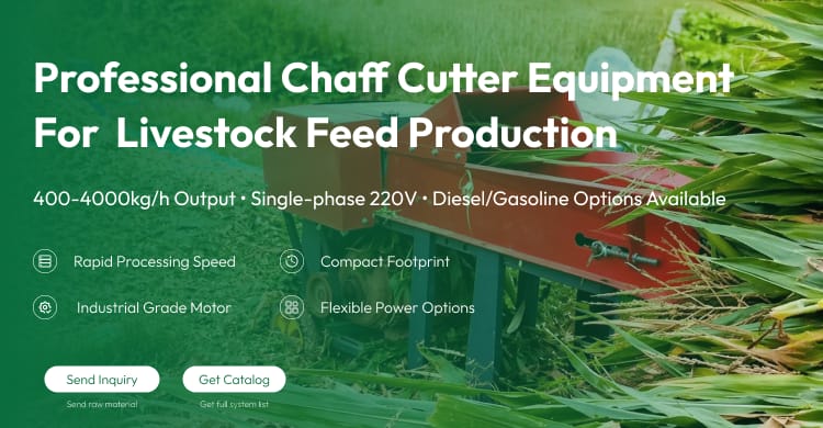 New Chaff Cutter Machine Electric Rotary Cutter Alloy Steel Chain Conveyor 400kg/h High Capacity Easy Operate Livestock Farm