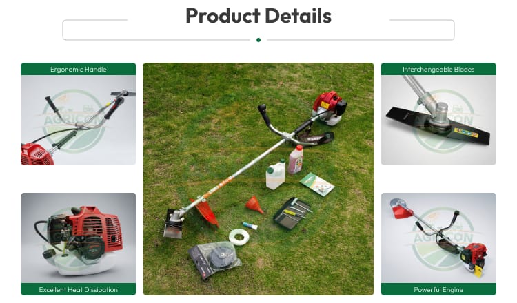 Hot Selling Agricon Stainless Steel Bush Cutter Gasoline Backpack 4 Stroke Engine Petrol Saving High Efficient Garden Tool