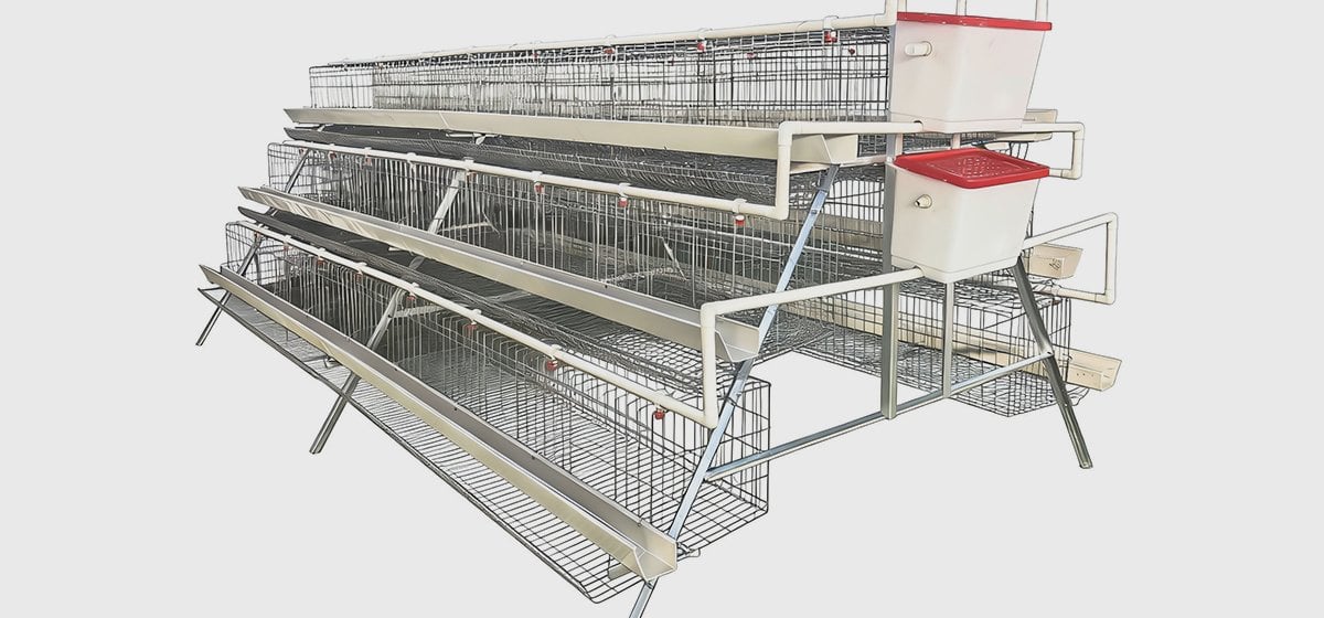 128-Bird 4-Tier Layer Cage